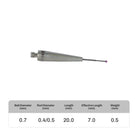High-precision CNC stylus probe with ruby ball tip, compatible with Renishaw, Hexagon, Zeiss, Mitutoyo, BLUM, Marposs, and Heidenhain. Available in M2 threads for CMM and CNC machine tool probing