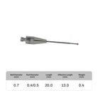 High-precision CNC stylus probe with ruby ball tip, compatible with Renishaw, Hexagon, Zeiss, Mitutoyo, BLUM, Marposs, and Heidenhain. Available in M2 threads for CMM and CNC machine tool probing