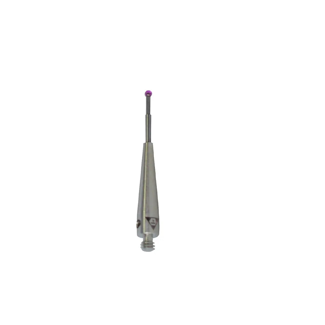 High-precision CNC stylus probe with ruby ball tip, compatible with Renishaw, Hexagon, Zeiss, Mitutoyo, BLUM, Marposs, and Heidenhain. Available in M2 threads for CMM and CNC machine tool probing