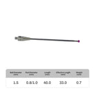High-precision CNC stylus probe with ruby ball tip, compatible with Renishaw, Hexagon, Zeiss, Mitutoyo, BLUM, Marposs, and Heidenhain. Available in M2 threads for CMM and CNC machine tool probing