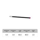 High-precision CNC stylus probe with ruby ball tip, compatible with Renishaw, Hexagon, Zeiss, Mitutoyo, BLUM, Marposs, and Heidenhain. Available in M2 threads for CMM and CNC machine tool probing
