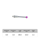 High-precision CNC stylus probe with ruby ball tip, compatible with Renishaw, Hexagon, Zeiss, Mitutoyo, BLUM, Marposs, and Heidenhain. Available in M3 threads for CMM and CNC machine tool probing