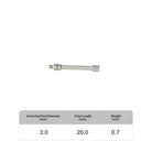 M2 stainless steel probe extension for CMM systems, compatible with Renishaw, Hexagon, Zeiss, Mitutoyo, and more. High-precision, corrosion-resistant extension for deep cavity and complex measurements.